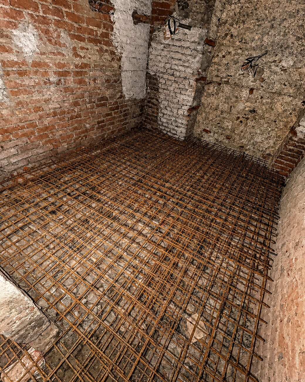 Cantine, pavimentazione: posa della rete a terra