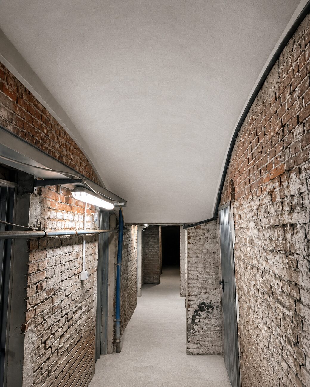 Cantine, soffitti: finitura in calce